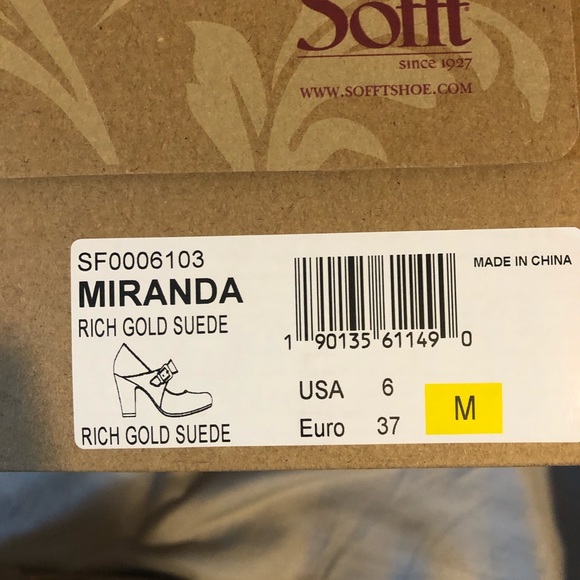 Sofft Miranda Mary Jane heels; soft gold shimmer - Picture 3 of 7